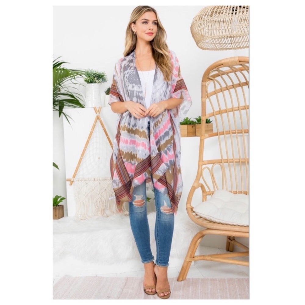 Tie dyed boho kimono top - Picture 6 of 6